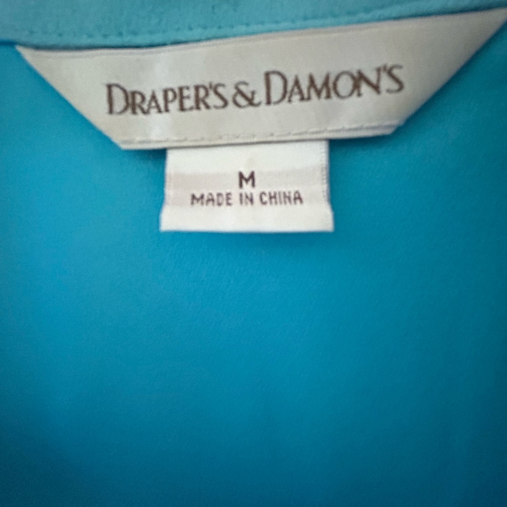Women’s Drapers & Damons Aqua 2 piece Jacket and Pants Pantsuit Size Medium - Picture 7 of 7
